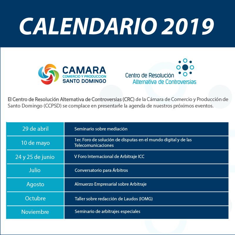 Calendario CRC 2019